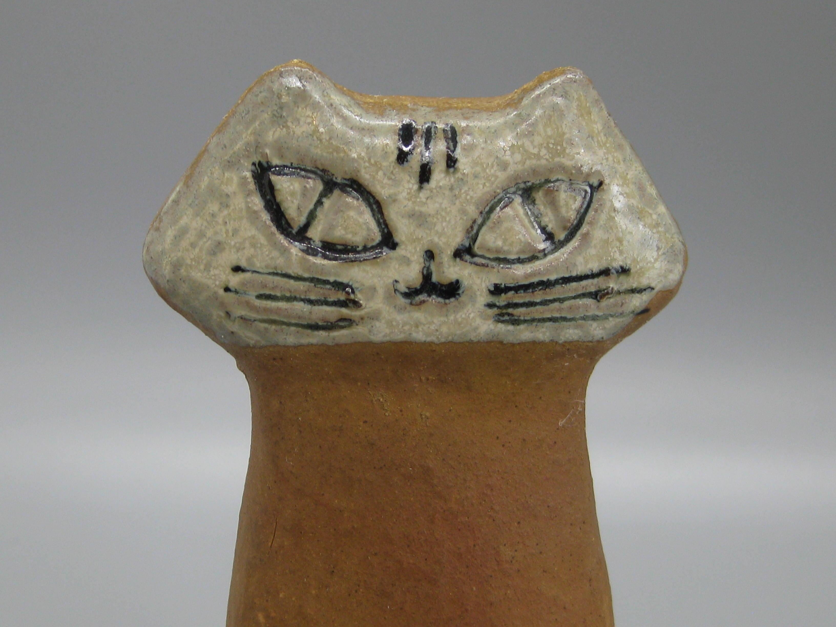 Swedish Lisa Larson for Gustavsberg Sweden Art Pottery Modernist Cat Figural Sculpture