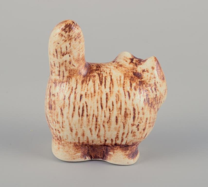 Glazed Lisa Larson for Gustavsberg, Sweden. Cat in glazed ceramic. Late 20th C.