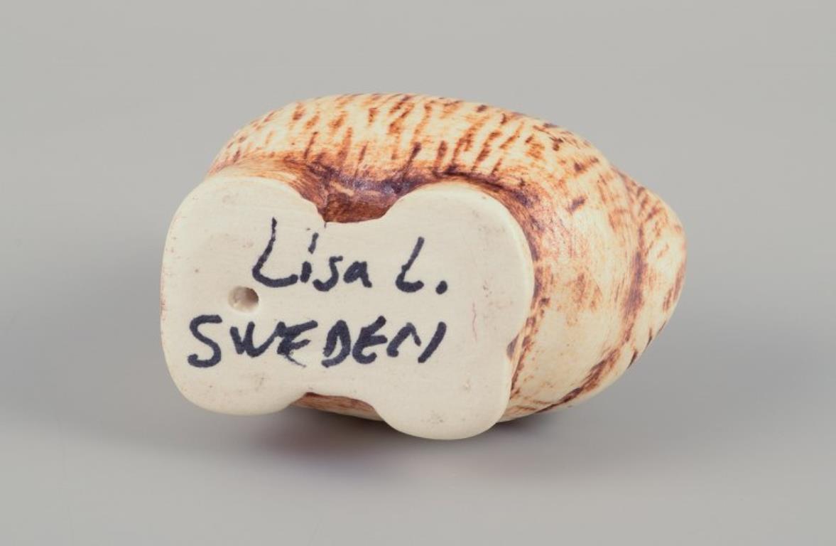 Ceramic Lisa Larson for Gustavsberg, Sweden. Cat in glazed ceramic. Late 20th C.