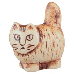 Lisa Larson for Gustavsberg, Sweden. Cat in glazed ceramic. Late 20th C.