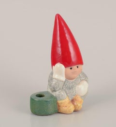 Lisa Larson for Gustavsberg, Sweden. Ceramic candlestick. Sitting elf. 20th C.