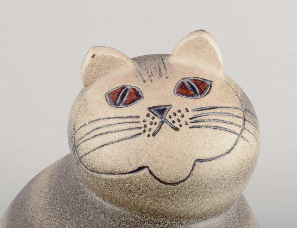 Smaltato Lisa Larson per Gustavsberg, Svezia. Grande e raro gatto 
