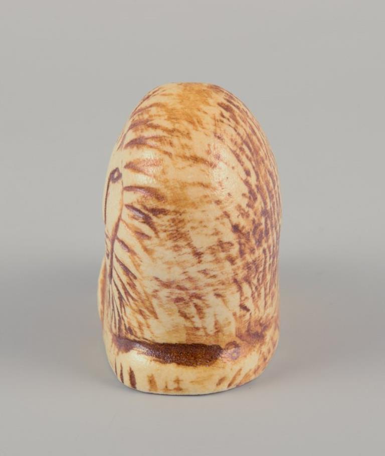 Vernissé Lisa Larson pour Gustavsberg, Suède. Lion en céramique émaillée. Fin du 20e siècle. en vente