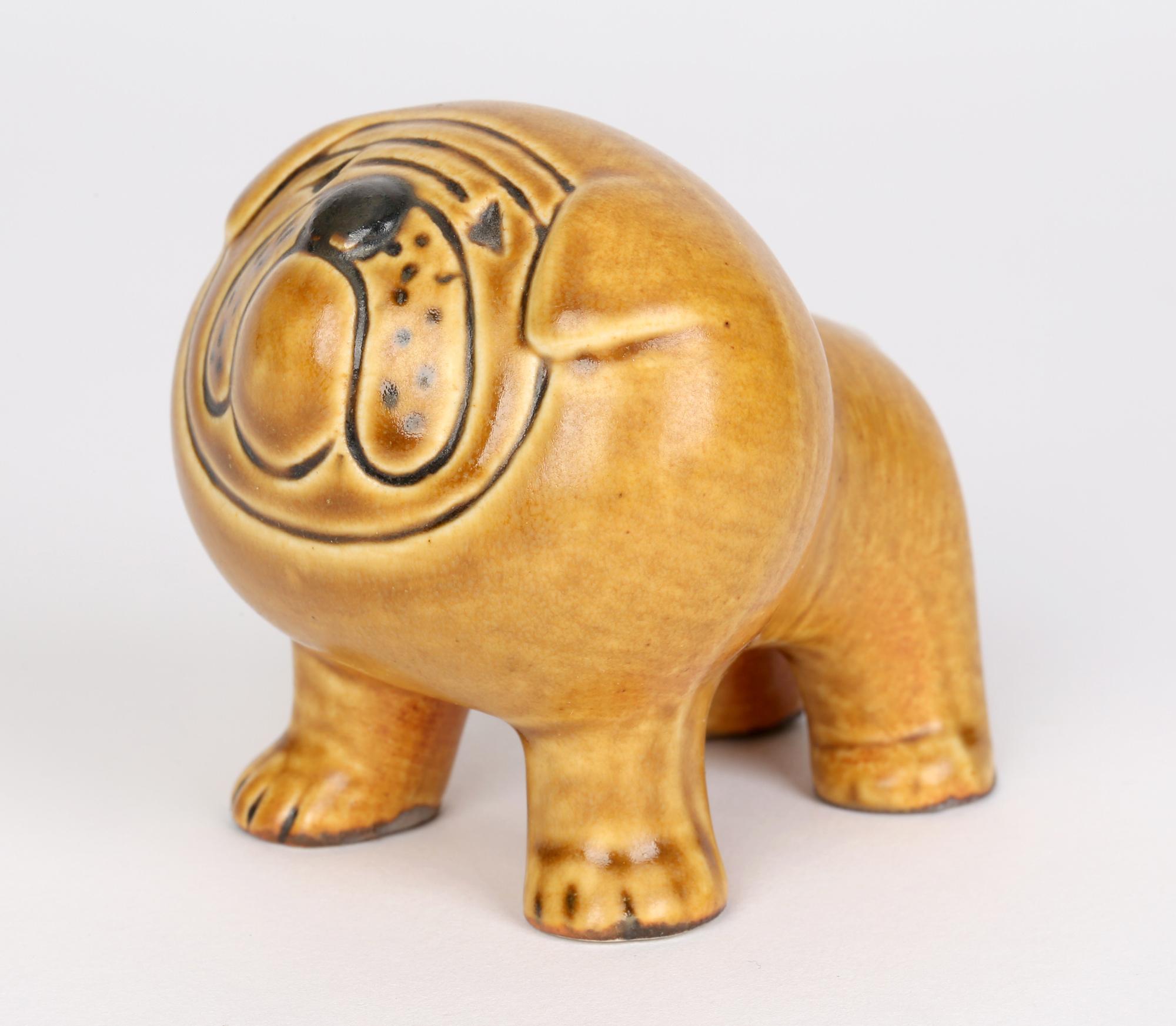 Modern Lisa Larson For Gustavsberg Swedish Art Pottery Dog Figure, 1954-1980