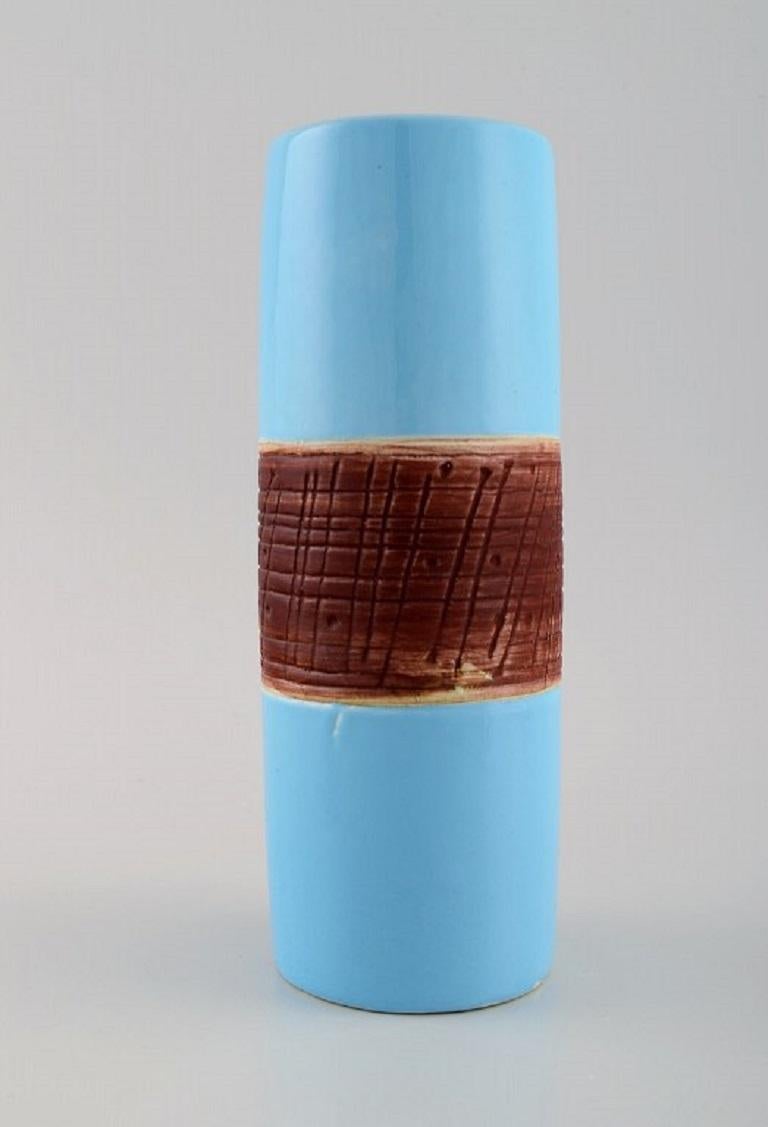 Scandinave moderne Vase en céramique émaillée Lisa Larson pour Gustavsberg, Tarragona, années 1960 en vente