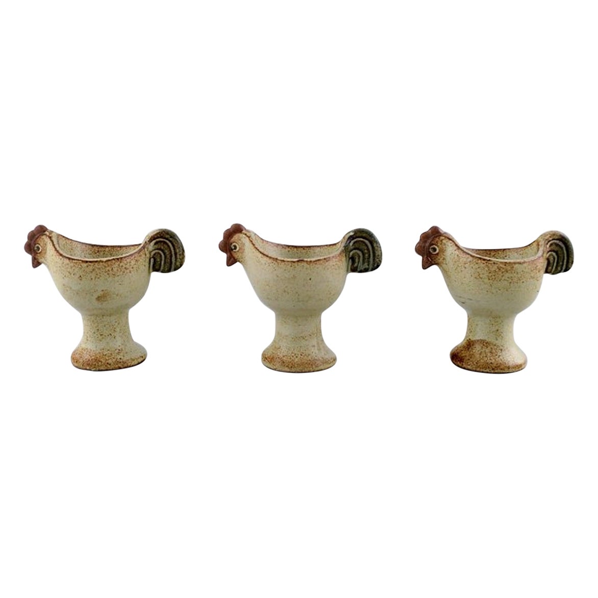 Trois tasses à œuf en céramique émaillée "Easter" de Lisa Larson pour Gustavsberg en vente