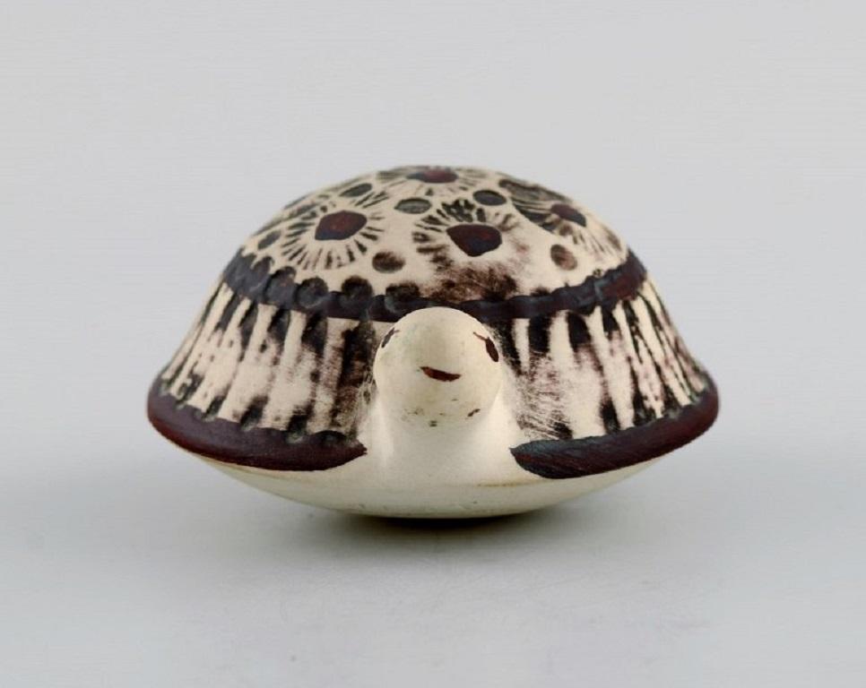 Scandinave moderne Lisa Larson pour Gustavsberg, tortue en céramique émaillée, années 1970 en vente