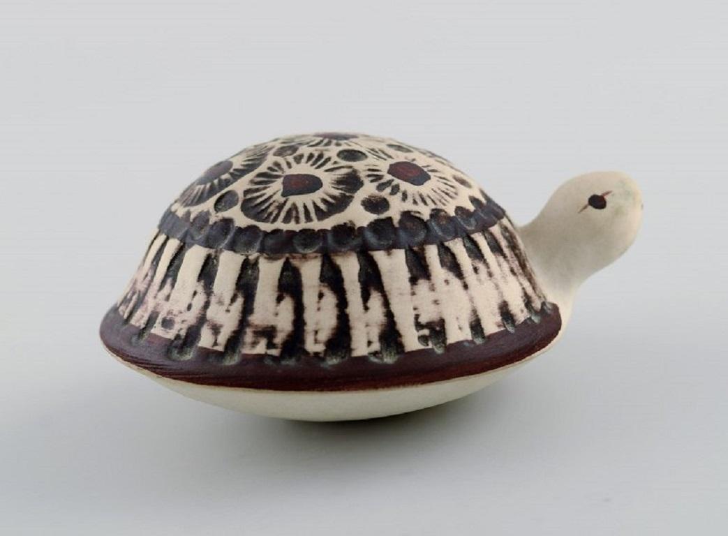 Lisa Larson für Gustavsberg, Schildkröte aus glasierter Keramik, 1970er Jahre (Schwedisch) im Angebot