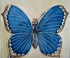 Lisa Larson for Gustavsberg, Wall Plaque in Glazed Ceramics with Butterfly