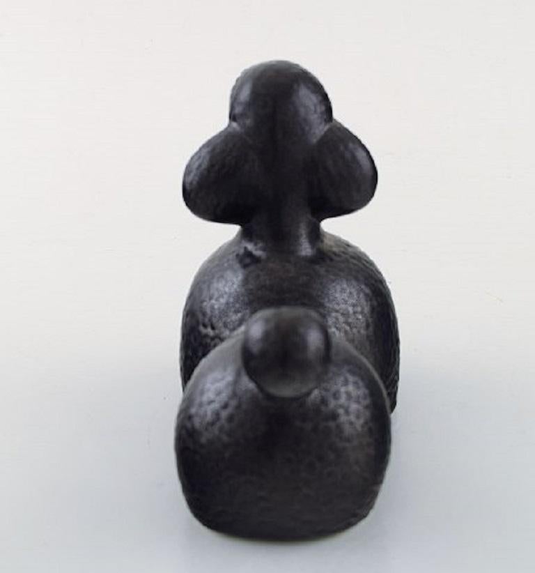 Swedish Lisa Larson for K-Studion / Gustavsberg, Black Poodle in Glazed Ceramics
