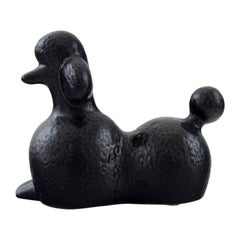 Vintage Lisa Larson for K-Studion / Gustavsberg, Black Poodle in Glazed Ceramics