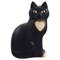 Vintage Lisa Larson for K-Studion / Gustavsberg, Cat in Glazed Ceramics, 20th Century