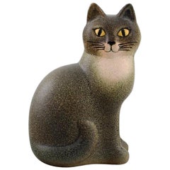 Vintage Lisa Larson for K-Studion / Gustavsberg, Cat in Glazed Ceramics, 20th Century