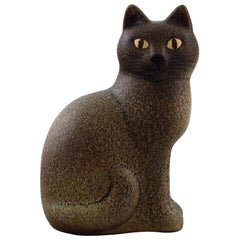 Vintage Lisa Larson for K-Studion / Gustavsberg Cat in Glazed Ceramics Late 20th Century