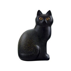 Retro Lisa Larson for K-Studion / Gustavsberg, Cat in Glazed Ceramics