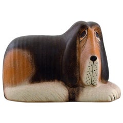Lisa Larson for K-Studion/Gustavsberg, Dog in Glazed Ceramics, 20th Century