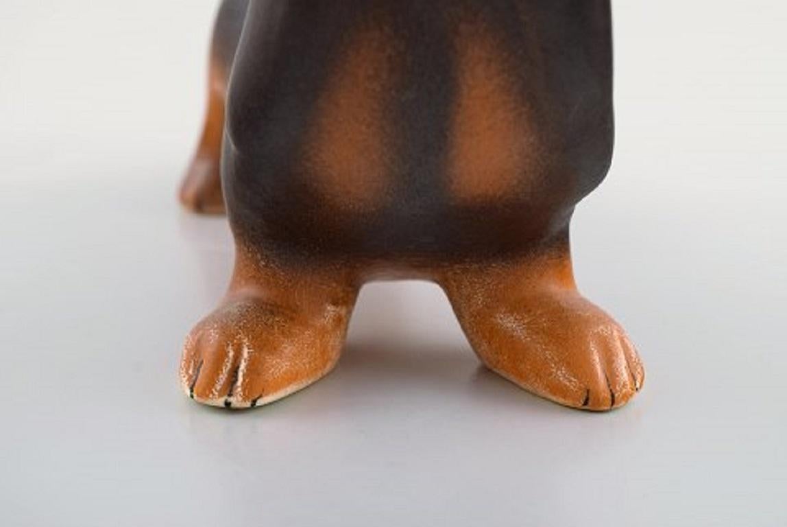 Swedish Lisa Larson for K-Studion/Gustavsberg, Dog in Glazed Ceramics, Late 20th Century