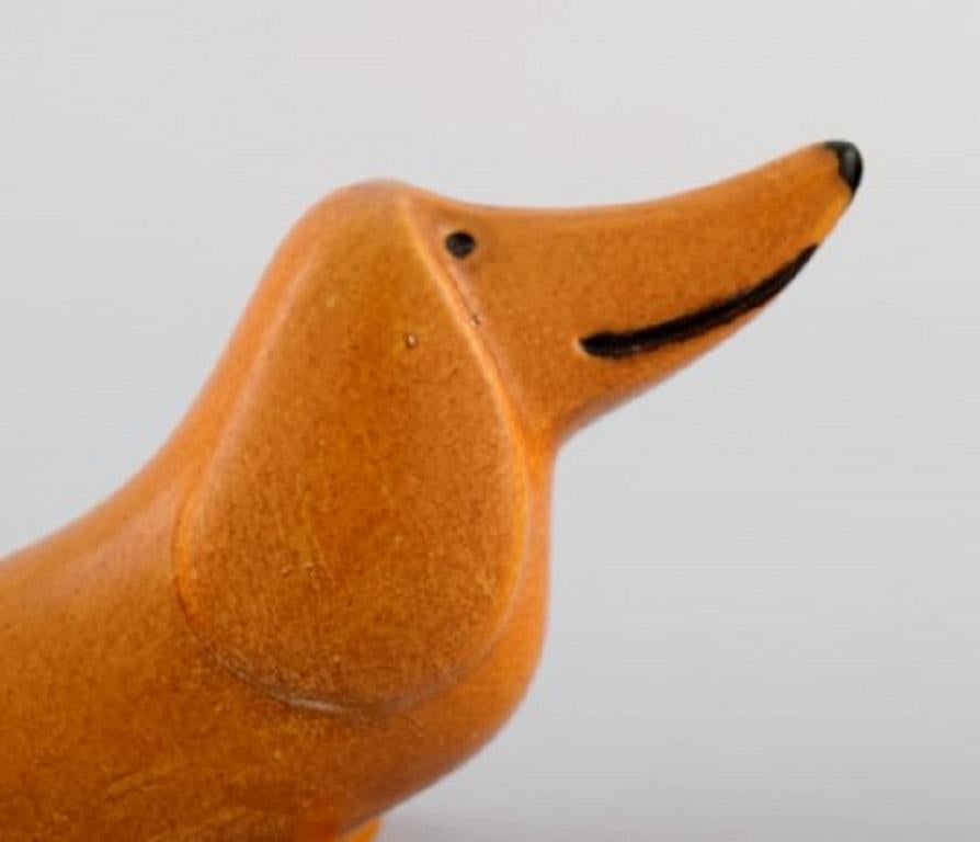 Scandinavian Modern Lisa Larson for K-Studion/Gustavsberg, Dog in Glazed Ceramics, Late 20th Century