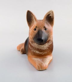 Lisa Larson for K-Studion / Gustavsberg, German Shepherd in Glazed Ceramics