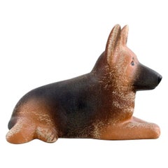Lisa Larson for K-Studion / Gustavsberg, German Shepherd in Glazed Ceramics