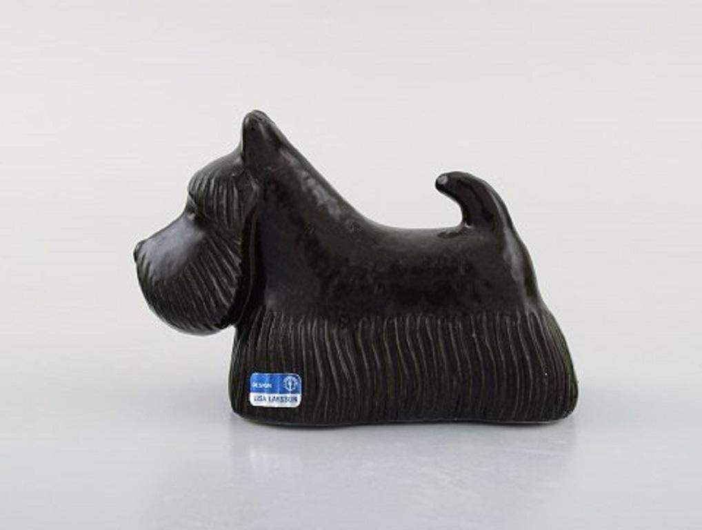 Scandinavian Modern Lisa Larson for K-Studion / Gustavsberg, Scottish Terrier in Glazed Ceramics