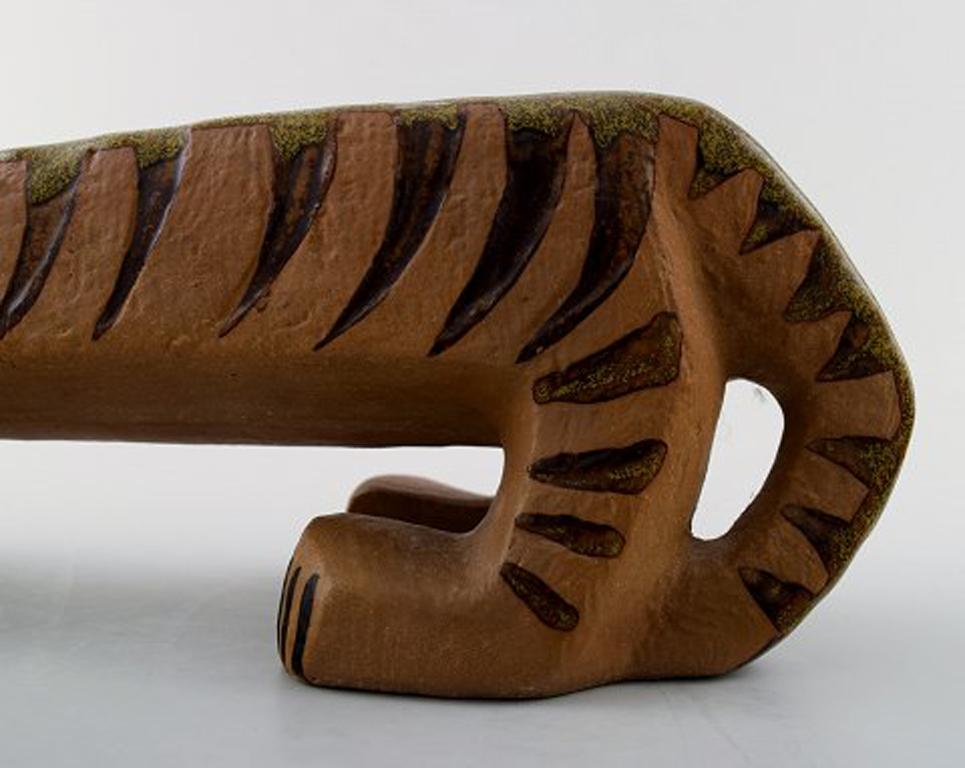 Scandinavian Modern Lisa Larson Gustavsberg Large Tiger/Cat in Ceramics, 1960s-1970s
