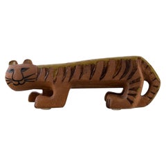 Lisa Larson Gustavsberg Large Tiger/Cat in Ceramics, Stamped, 1960s-1970s