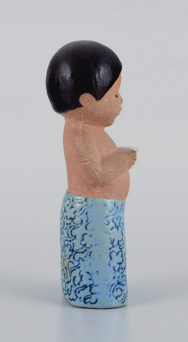 Glazed Lisa Larson, Gustavsberg. Stoneware Figure, All the Children of the World Series