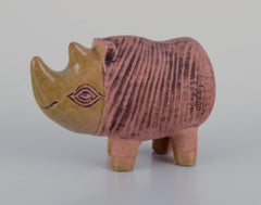 Lisa Larson, Gustavsberg, Sweden. Ceramic figurine of a rhino. 1970s.
