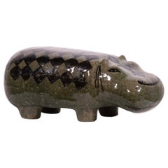 Lisa Larson Hippo Stora Zoo Ceramic Figurine Modern Sculpture Gustavsberg 1958