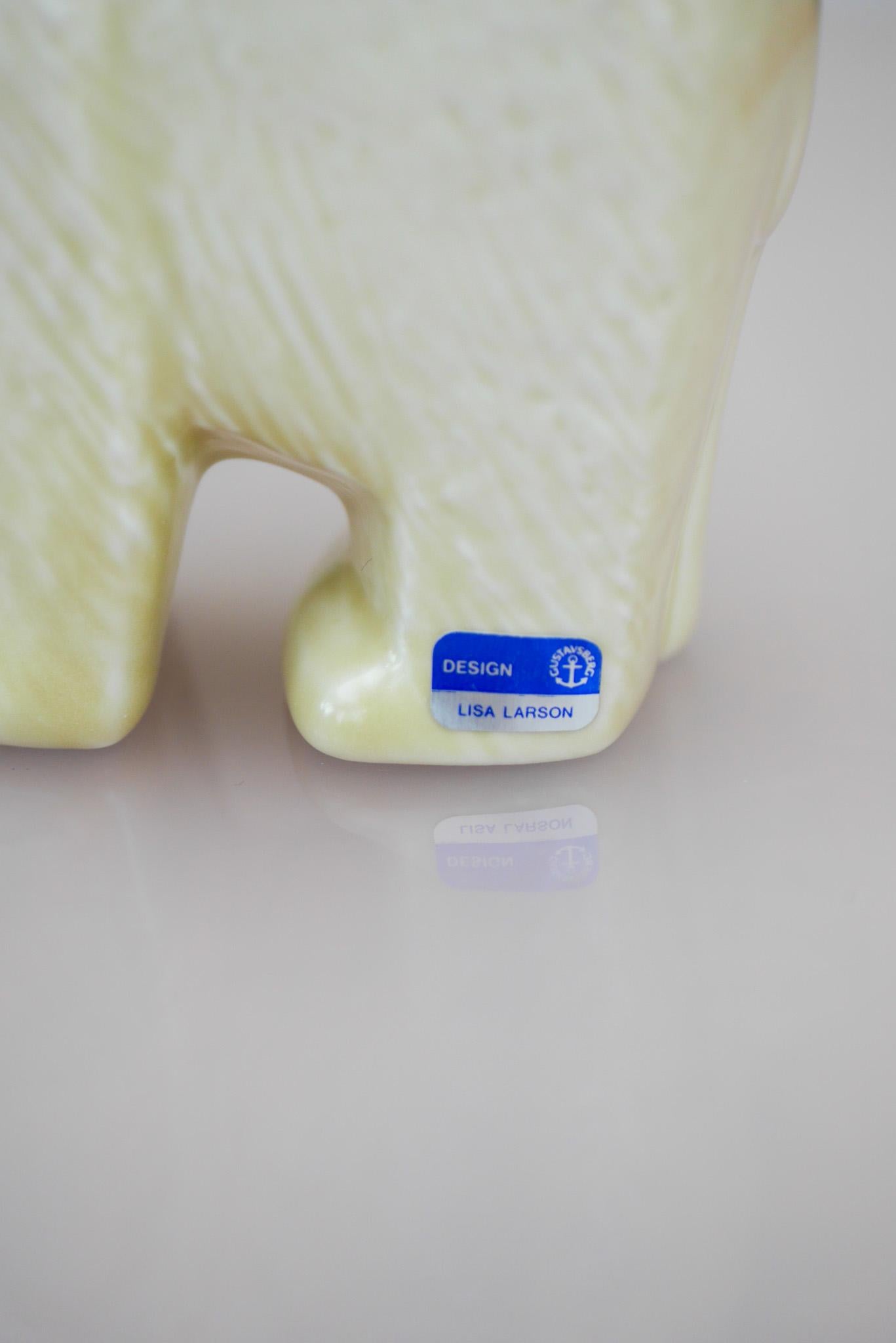 Lisa Larson Eisbär Lilla Zoo Serie glasiertes Steingut von Gustavsberg Schweden. im Angebot 3