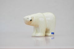 Lisa Larson Polar Bear Lilla Zoo series glazed stoneware by Gustavsberg Sweden.