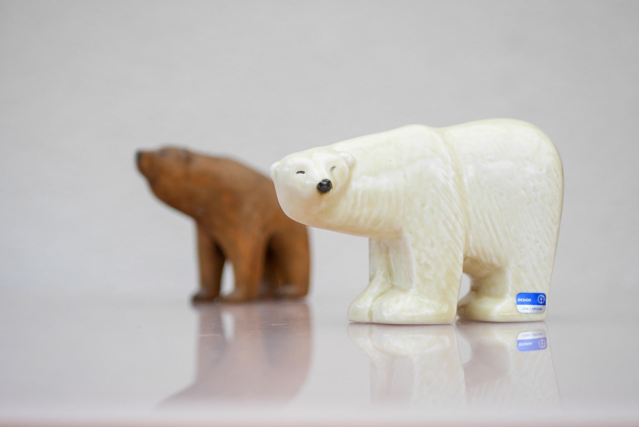 Lisa Larson Eisbär Lilla Zoo Serie glasiertes Steingut von Gustavsberg Schweden. (Schwedisch) im Angebot