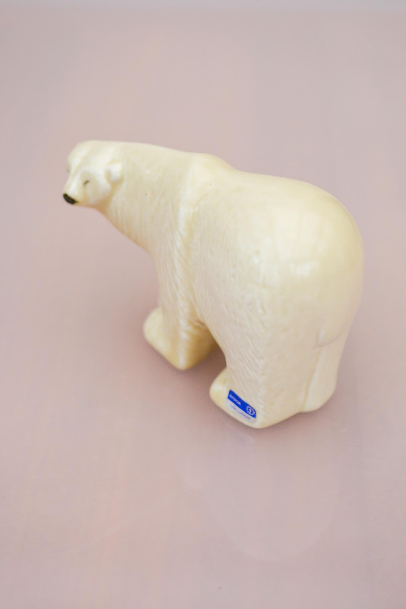 Lisa Larson Eisbär Lilla Zoo Serie glasiertes Steingut von Gustavsberg Schweden. im Zustand „Gut“ im Angebot in Skarpnäck, SE