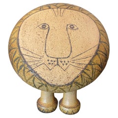 Lisa Larson, scultura in ceramica svedese di metà secolo firmata Gustavsberg, Leone di grandi dimensioni