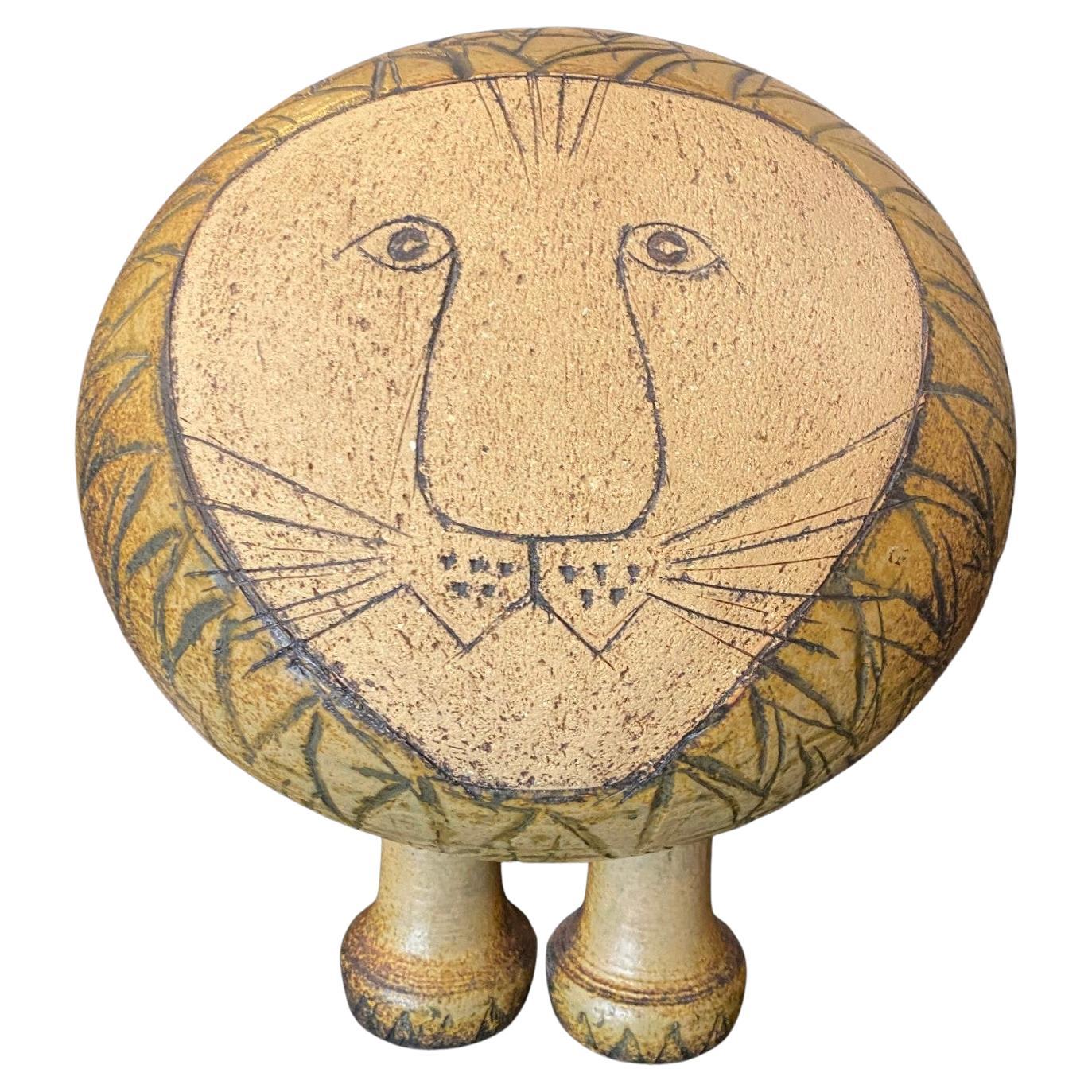 Lisa Larson Signed Mid-Century Gustavsberg Large Lion Swedish Pottery Sculpture