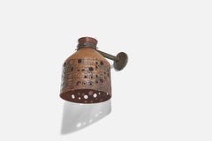 Lisa Larson, Sizeable Wall Lights, Copper, Teak, Stoneware, Sweden, 1960s