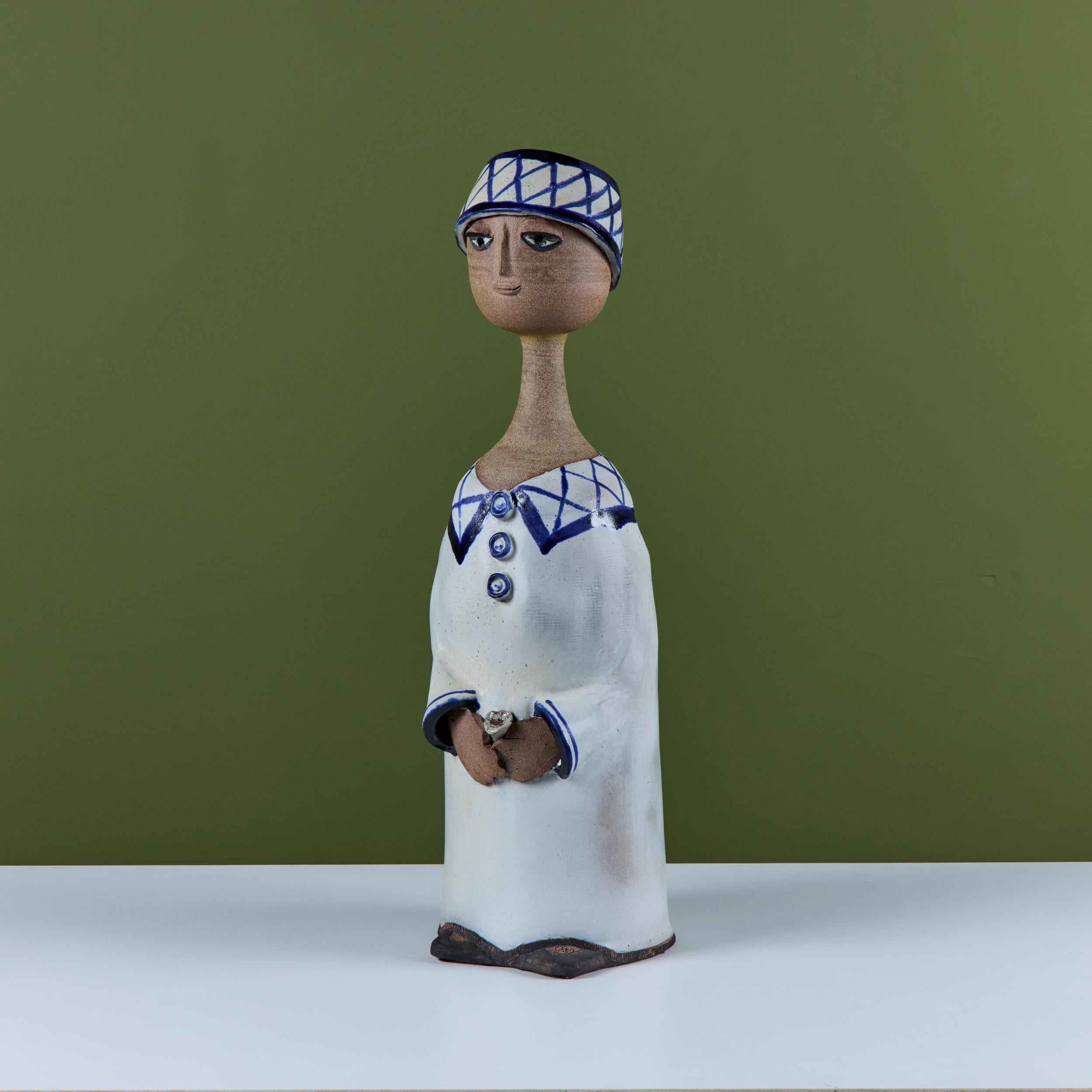Lisa Larson Style Ceramic Figure of a Boy For Sale 3