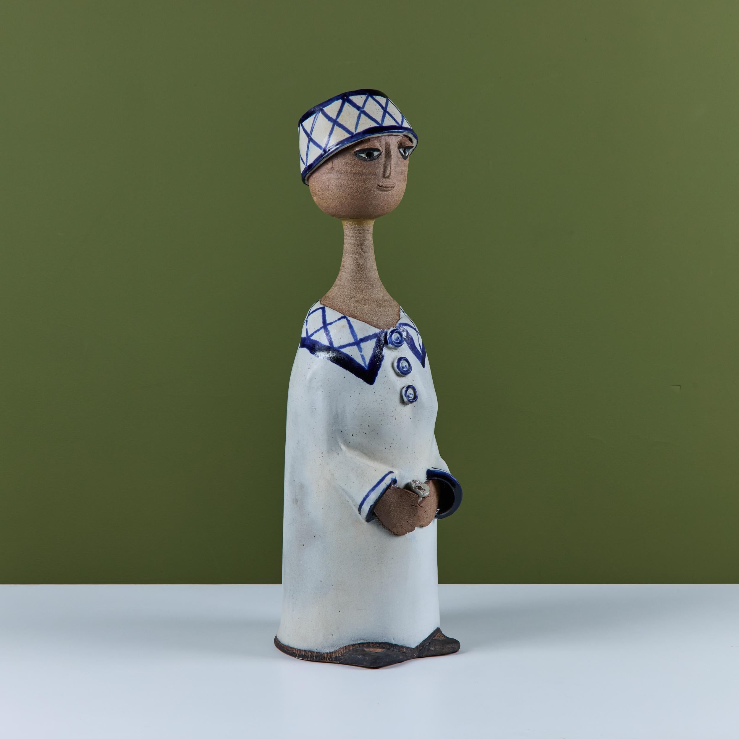 Unknown Lisa Larson Style Ceramic Figure of a Boy For Sale