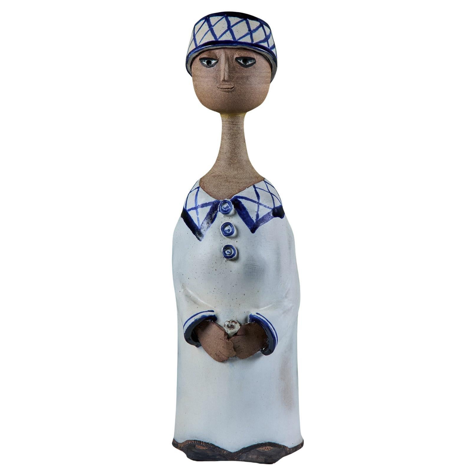 Lisa Larson Style Ceramic Figure of a Boy For Sale
