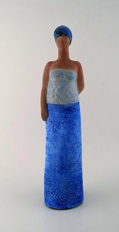 Lisa Larsson, Very Rare Large Figure, Mother Carrying Child, Gustavsberg Swedish