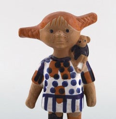 Lisa Larsson, Very Rare Pippi Longstocking Figure, 1970s, Gustavsberg, Sweden