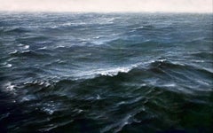 ATLANTIC SWELL 13, dark ocean, waves, stormy, photorealism, water, waterscape
