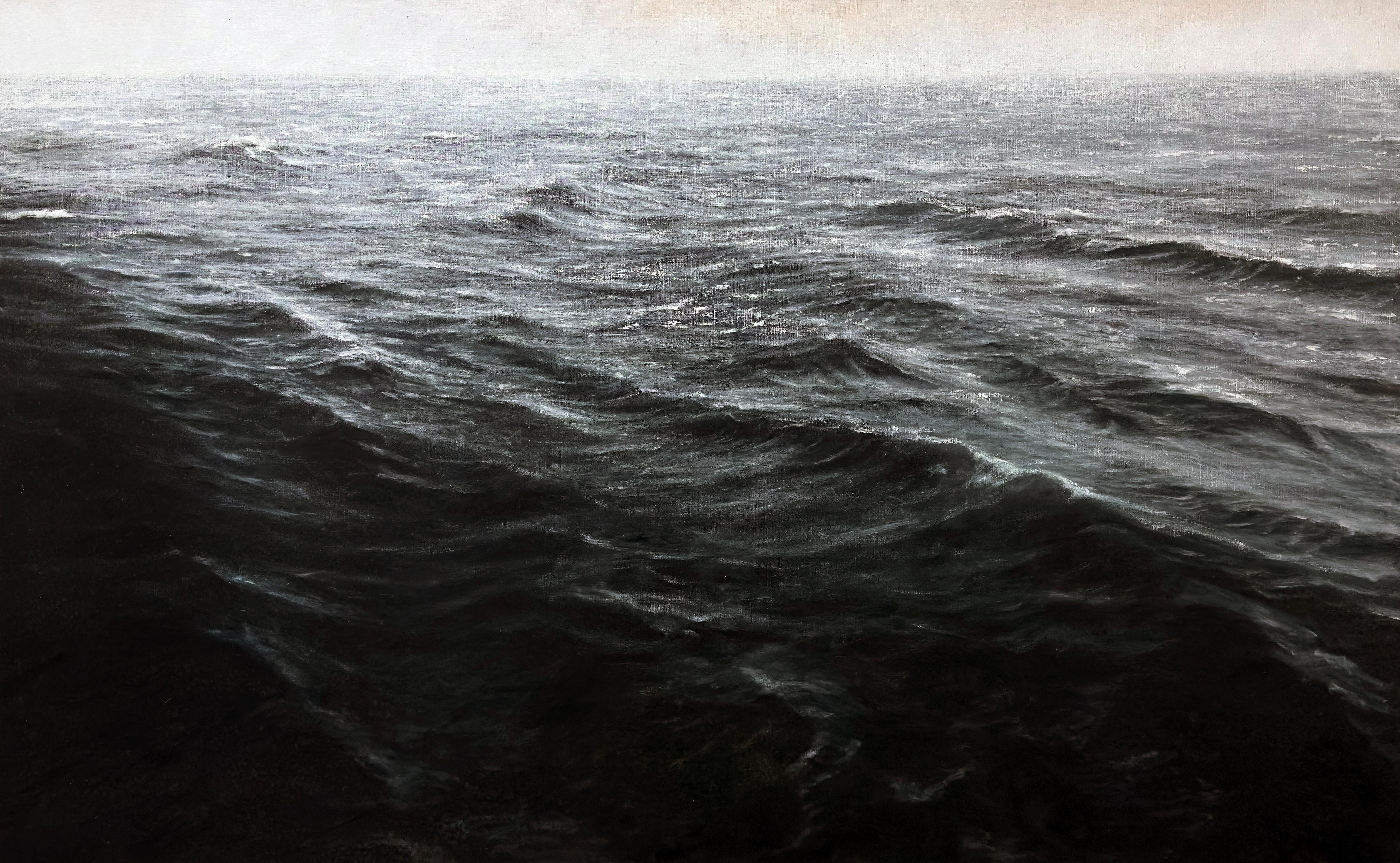 Landscape Painting di Lisa Lebofsky - ATLANTIC SWELL #17 - Contemporaneo / Fotorealismo / Paesaggio acquatico / Mare