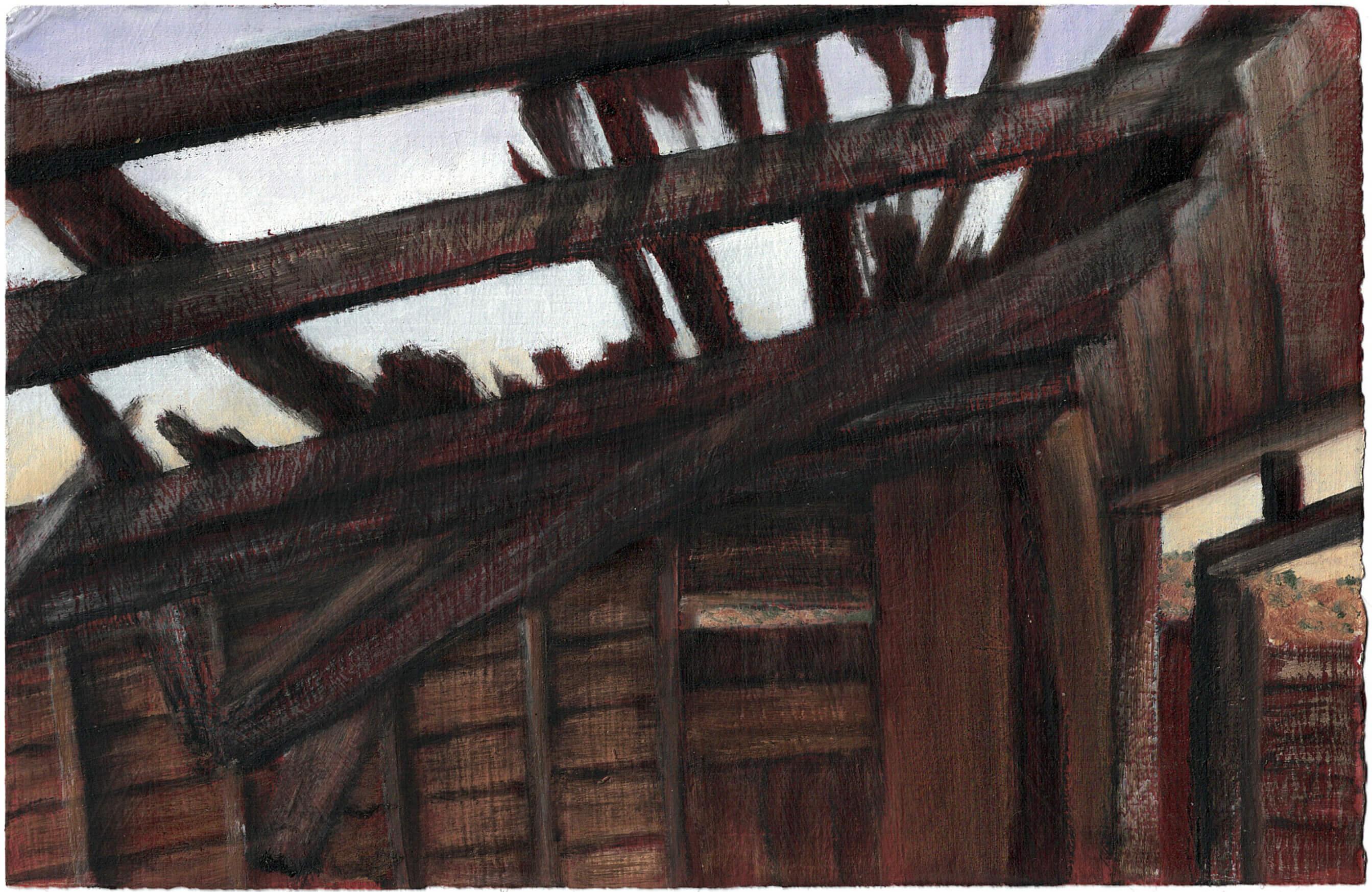 On the Road to Nattyville 3, Original Pencil and Oil Painting