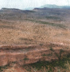 Sawtooths from Above, Original Dirt and Oil Painting