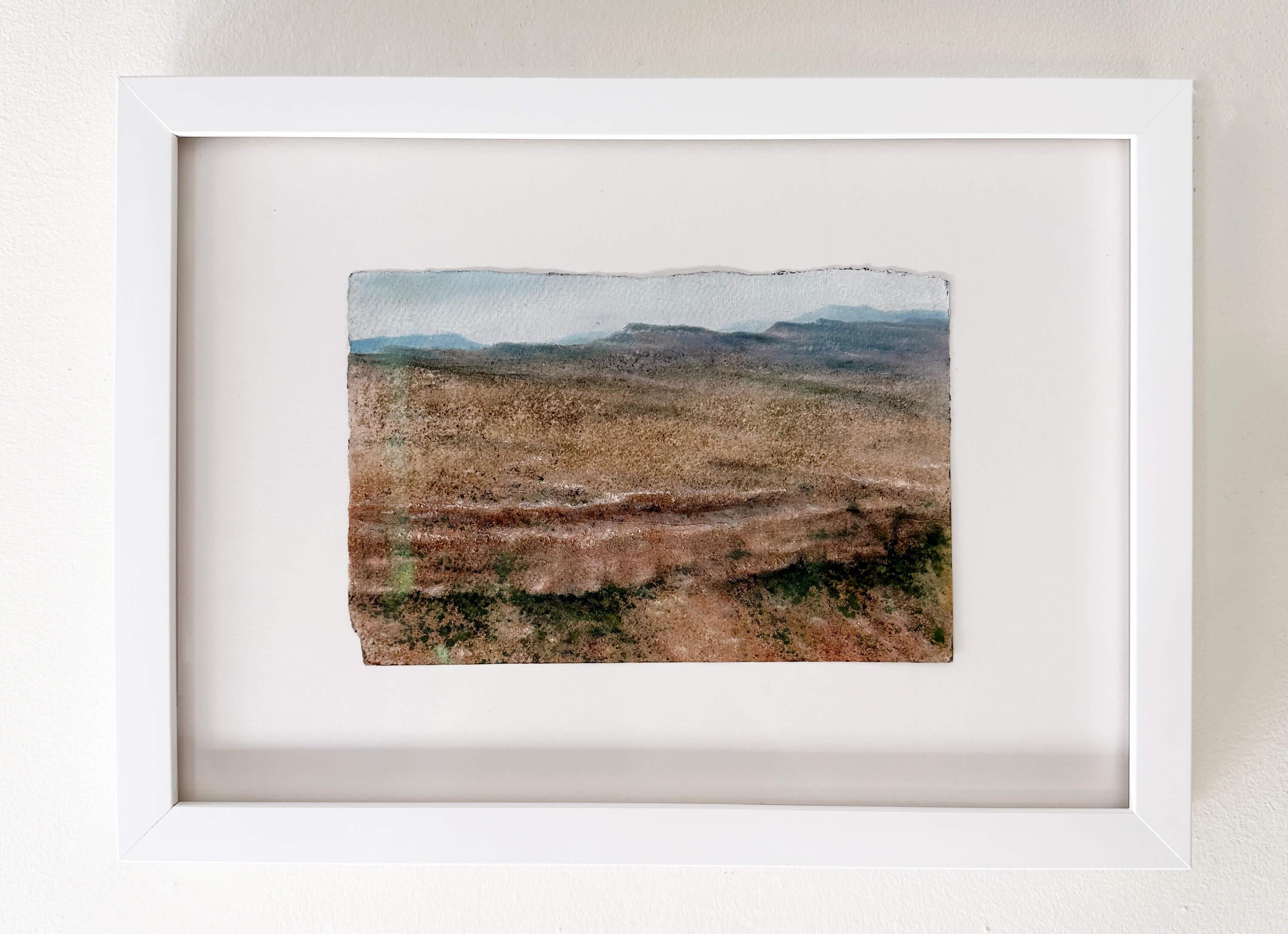 Sawtooths dall'alto, pittura ad olio e terra originale - Painting Realismo di Lisa Lebofsky