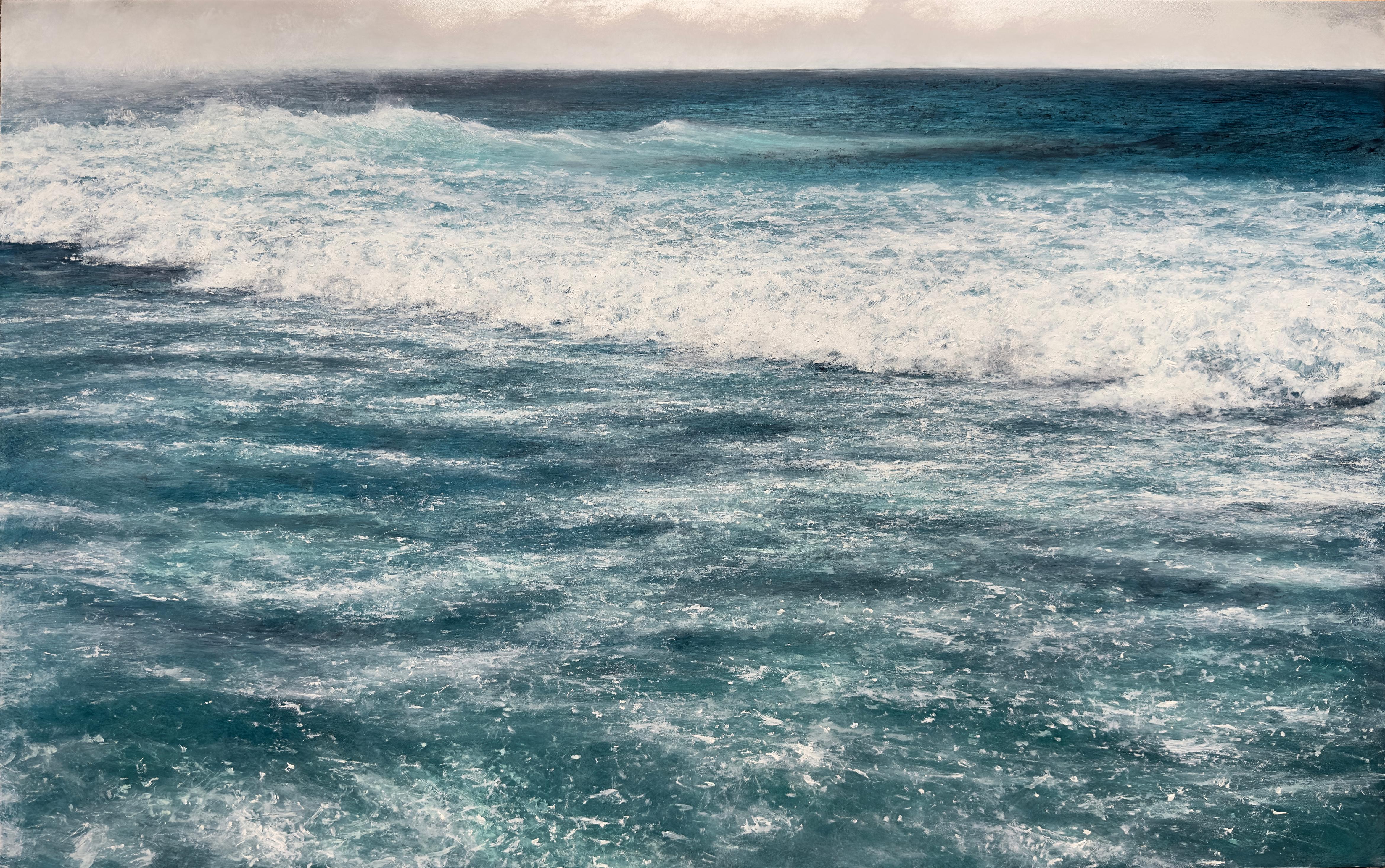 Lisa Lebofsky Landscape Painting - SWASH - Realism / Seascape / Blue Water