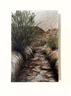 Invasione di tamerici, pittura originale a olio e terra