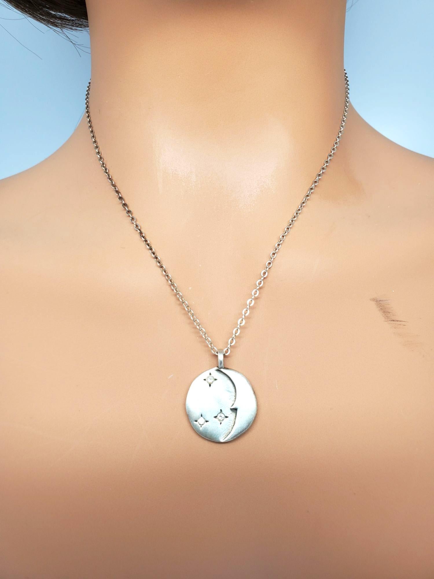 Lisa Leonard Collana con ciondolo a forma di luna e stella #21288 in vendita 3